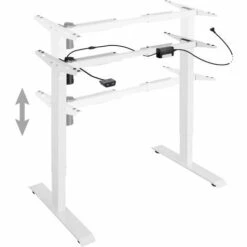 TECTAKE Bureau Assis Debout Pied De Bureau Electrique Réglable Moteur 25W 121 Cm X 65 Cm X 121 Cm En Acier Blanc - Blanc -TECTAKE Soldes 2022 11211474 3