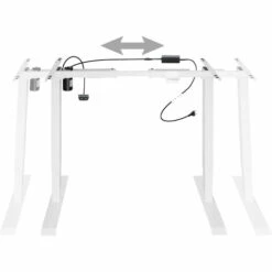TECTAKE Bureau Assis Debout Pied De Bureau Electrique Réglable Moteur 25W 121 Cm X 65 Cm X 121 Cm En Acier Blanc - Blanc -TECTAKE Soldes 2022 11211474 4