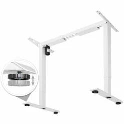 TECTAKE Bureau Assis Debout Pied De Bureau Electrique Réglable Moteur 25W 121 Cm X 65 Cm X 121 Cm En Acier Blanc - Blanc -TECTAKE Soldes 2022 11211474 5