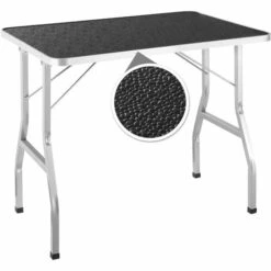 TECTAKE Table De Toilettage Pliante Avec Double Sangle Et Surface De Travail Antidérapante - Noir/gris -TECTAKE Soldes 2022 11481723 3