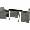 TECTAKE Salon De Jardin LAUSANNE 2 Places En Résine Tressée Encastrable Cadre En Acier Gris - Gris -TECTAKE Soldes 2022 11868214 1