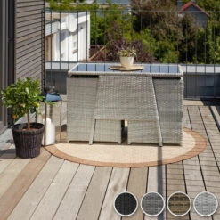 TECTAKE Salon De Jardin LAUSANNE 2 Places En Résine Tressée Encastrable Cadre En Acier Gris - Gris -TECTAKE Soldes 2022 11868214 3