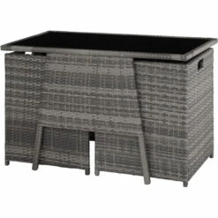 TECTAKE Salon De Jardin LAUSANNE 2 Places En Résine Tressée Encastrable Cadre En Acier Gris - Gris -TECTAKE Soldes 2022 11868214 4