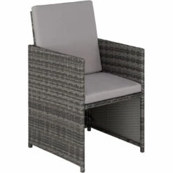 TECTAKE Salon De Jardin LAUSANNE 2 Places En Résine Tressée Encastrable Cadre En Acier Gris - Gris -TECTAKE Soldes 2022 11868214 5