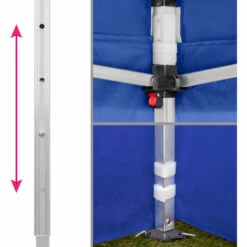 TECTAKE Tonnelle De Jardin Terrasse Pliante Autoportée Réglable 3 X 3 M Structure En Aluminium à 2 Parois Bleu + Sac De Transport - Bleu -TECTAKE Soldes 2022 12271598 3