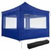 TECTAKE Tonnelle De Jardin Terrasse Pliante Autoportée Réglable 3 X 3 M Structure En Aluminium à 4 Parois Bleu + Sac De Transport - Bleu -TECTAKE Soldes 2022 12271603 1