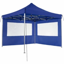 TECTAKE Tonnelle De Jardin Terrasse Pliante Autoportée Réglable 3 X 3 M Structure En Aluminium à 4 Parois Bleu + Sac De Transport - Bleu -TECTAKE Soldes 2022 12271603 3