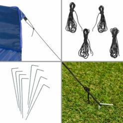 TECTAKE Tonnelle De Jardin Terrasse Pliante Autoportée Réglable 3 X 3 M Structure En Aluminium à 4 Parois Bleu + Sac De Transport - Bleu -TECTAKE Soldes 2022 12271603 5