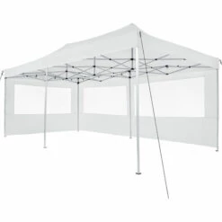 TECTAKE Tonnelle De Jardin Terrasse Pliante Autoportée Réglable 6 X 3 M Structure En Aluminium à 4 Parois Blanc + Sac De Transport - Blanc -TECTAKE Soldes 2022 12271611 3