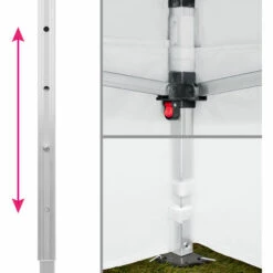 TECTAKE Tonnelle De Jardin Terrasse Pliante Autoportée Réglable 6 X 3 M Structure En Aluminium à 4 Parois Blanc + Sac De Transport - Blanc -TECTAKE Soldes 2022 12271611 4