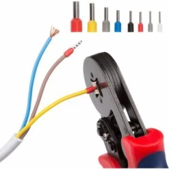 TECTAKE Pince à Sertir Accessoire Electricité Outillage à Main En Acier + 1200 Embouts Connecteurs - Noir/rouge -TECTAKE Soldes 2022 12380951 3