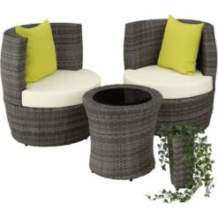 TECTAKE Salon De Jardin NICE Encastrable 2 Personnes En Résine Tressée Cadre En Aluminium 2 Fauteuils 1 Table 1 Pot De Fleurs Gris - Gris 10 TECTAKE Salon De Jardin NICE Encastrable 2 Personnes En Résine Tressée Cadre En Aluminium 2 Fauteuils 1 Table 1 Pot De Fleurs Gris - Gris -TECTAKE Soldes 2022 12380955 4