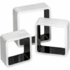 TECTAKE Lot De 3 Etagères Murales Design Moderne Carré Cube 3 Tailles Différentes En Bois Blanc Noir - Noir/blanc -TECTAKE Soldes 2022 13418245 1