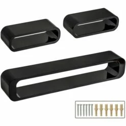 TECTAKE Lot De 3 Etagères Murales Design Cube Rectangulaire Rétro En Bois Noir - Noir -TECTAKE Soldes 2022 13418252 5