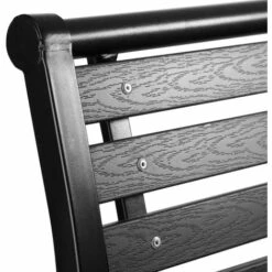 TECTAKE Banc De Jardin D'Extèrieur Design En Fibres De Bois Cadre En Métal 126 Cm X 62 Cm X 81,5 Cm Noir - Noir -TECTAKE Soldes 2022 13727665 4
