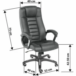 TECTAKE Chaise De Bureau, Fauteuil De Bureau, Siège De Bureau Hauteur Réglable, Pivotante Rembourrage Epais Noir - Noir -TECTAKE Soldes 2022 15102514 5