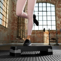 TECTAKE Planche De Step, Stepper 2 Hauteurs, 68,5 Cm X 29 Cm Gris Noir - Noir -TECTAKE Soldes 2022 15102605 3