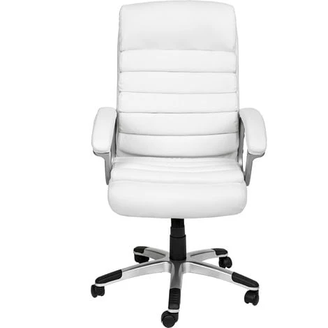 TECTAKE Fauteuil De Bureau Confortable Ergonomique Hauteur Réglable Avec Accoudoirs Fixes Blanc - Blanc 4 TECTAKE Fauteuil De Bureau Confortable Ergonomique Hauteur Réglable Avec Accoudoirs Fixes Blanc - Blanc – Image 2