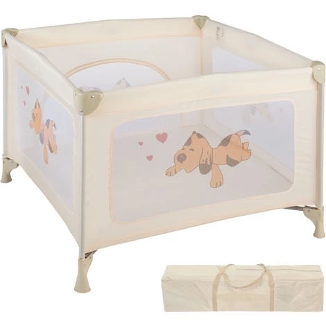 TECTAKE Parc Bébé Pliable Avec Matelas Et Sac De Transport 105 Cm X 105 Cm X 78 Cm Beige - Beige 3 TECTAKE Parc Bébé Pliable Avec Matelas Et Sac De Transport 105 Cm X 105 Cm X 78 Cm Beige - Beige
