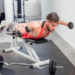 TECTAKE Banc De Musculation Pour Abdominaux Réglable 120 Cm X 47 Cm X 114 Cm Blanc Noir - Noir/blanc -TECTAKE Soldes 2022 15103448 4