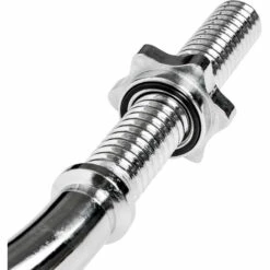 TECTAKE Barre De Musculation Curl Molet?e En Acier 120 Cm X 3 Cm + 2 Bagues De Serrage - Gris Chrome -TECTAKE Soldes 2022 15103452 4