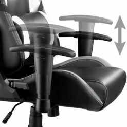 TECTAKE Chaise De Bureau, Fauteuil De Bureau RACING SPORT Rembourrage épais - Hauteur Réglable - Inclinable Pivotante Gris Noir - Blanc/gris/noir -TECTAKE Soldes 2022 15103457 5