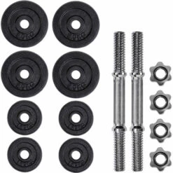 TECTAKE 2 Haltères Courts Et 8 Poids En Acier Et En Fonte 4 X 1,25 Kg + 4 X 2,5 Kg - Noir 9 TECTAKE 2 Haltères Courts Et 8 Poids En Acier Et En Fonte 4 X 1,25 Kg + 4 X 2,5 Kg - Noir -TECTAKE Soldes 2022 15103470 3