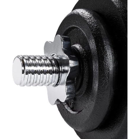 TECTAKE 2 Haltères Courts Et 8 Poids En Acier Et En Fonte 4 X 1,25 Kg + 4 X 2,5 Kg - Noir 6 TECTAKE 2 Haltères Courts Et 8 Poids En Acier Et En Fonte 4 X 1,25 Kg + 4 X 2,5 Kg - Noir – Image 4