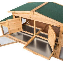 TECTAKE Clapier Pour Lapin Petits Rongeurs En Bois 226 Cm X 77 Cm X 95,5 Cm - Marron -TECTAKE Soldes 2022 15534950 3