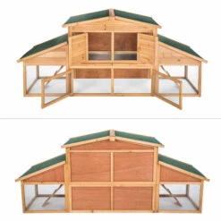 TECTAKE Clapier Pour Lapin Petits Rongeurs En Bois 226 Cm X 77 Cm X 95,5 Cm - Marron -TECTAKE Soldes 2022 15534950 5