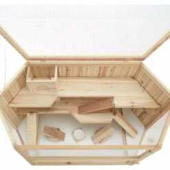 TECTAKE Cage ? Hamster Cochon D'Inde Petits Rongeurs Et Souris En Bois 115 Cm X 60 Cm X 58 Cm + Bol D'alimentation - Marron -TECTAKE Soldes 2022 15534951 3
