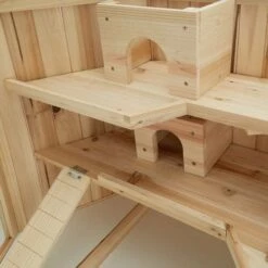 TECTAKE Cage ? Hamster Cochon D'Inde Petits Rongeurs Et Souris En Bois 115 Cm X 60 Cm X 58 Cm + Bol D'alimentation - Marron -TECTAKE Soldes 2022 15534951 4