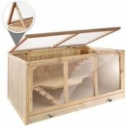 TECTAKE Cage ? Hamster Cochon D'Inde Lapin Petits Rongeurs 2 Etages En Bois De Pin 95 Cm X 50 Cm X 50 Cm - Marron 10 TECTAKE Cage ? Hamster Cochon D'Inde Lapin Petits Rongeurs 2 Etages En Bois De Pin 95 Cm X 50 Cm X 50 Cm - Marron -TECTAKE Soldes 2022 15534952 4