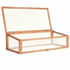 TECTAKE Soldes 2022 7 TECTAKE Serre Châssis De Jardin Pour Carré Potager En Bois Et Polycarbonate 115 Cm X 53 Cm X 34 Cm - Marron
