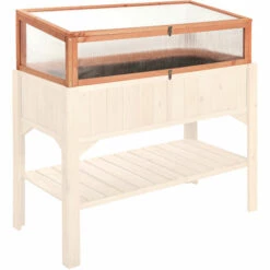 TECTAKE Serre Châssis De Jardin Pour Carré Potager En Bois Et Polycarbonate 115 Cm X 53 Cm X 34 Cm - Marron -TECTAKE Soldes 2022 15534953 5
