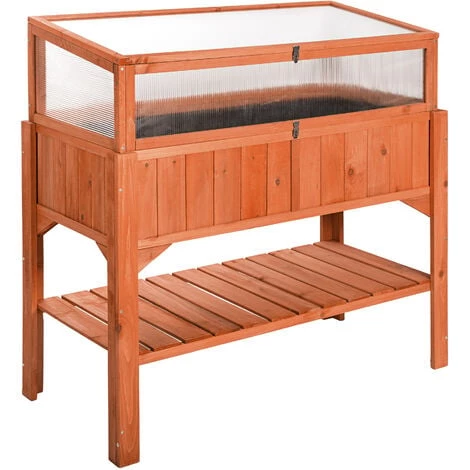 TECTAKE Carré Potager De Jardin Sur Pied Surélevé En Bois + 1 Châssis De Jardin 119 Cm X 53 Cm X 90 Cm Marron - Marron 3 TECTAKE Carré Potager De Jardin Sur Pied Surélevé En Bois + 1 Châssis De Jardin 119 Cm X 53 Cm X 90 Cm Marron - Marron