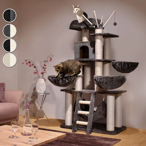 TECTAKE Arbre à Chat GISMO 195 cm - Griffoir, Grattoir Geant, Cadre D´escalade Pour Chat - Noir 3 TECTAKE Arbre à Chat GISMO 195 cm - Griffoir, Grattoir Geant, Cadre D´escalade Pour Chat - Noir – Image 2