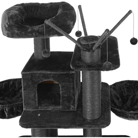 TECTAKE Arbre à Chat GISMO 195 cm - Griffoir, Grattoir Geant, Cadre D´escalade Pour Chat - Noir 4 TECTAKE Arbre à Chat GISMO 195 cm - Griffoir, Grattoir Geant, Cadre D´escalade Pour Chat - Noir – Image 3