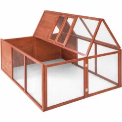 TECTAKE Cage Lapin Hamster Rongeurs Pliable En Bois Et En Métal 159 Cm X 109 Cm X 55 Cm Marron - Marron/marron -TECTAKE Soldes 2022 15817712 3