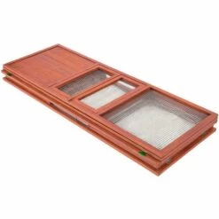 TECTAKE Cage Lapin Hamster Rongeurs Pliable En Bois Et En Métal 159 Cm X 109 Cm X 55 Cm Marron - Marron/marron -TECTAKE Soldes 2022 15817712 5