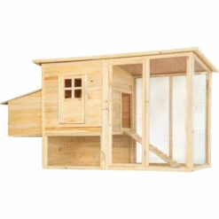 TECTAKE Poulailler En Bois Pour Poule Lapin Petits Animaux 198 Cm X 75 Cm X 102 Cm Marron - Marron -TECTAKE Soldes 2022 18216615 3