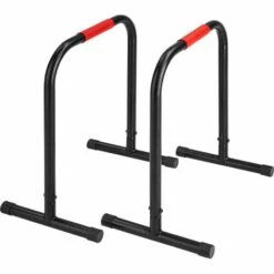 TECTAKE Barres De Musculation DIPS / Abdominaux 40 Cm X 59 Cm X 70 Cm En Acier Noir - Noir