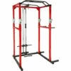 TECTAKE Cage De Musculation Traction Squats Barres Pour Dips 136 Cm X 142,5 Cm X 215 Cm Rouge - Noir/rouge