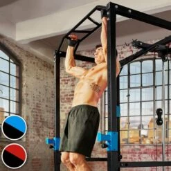 TECTAKE Cage De Musculation Traction Squats Barres Pour Dips 136 Cm X 142,5 Cm X 215 Cm Rouge - Noir/rouge -TECTAKE Soldes 2022 18339253 3