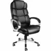 TECTAKE Fauteuil De Bureau Design Pivotant Ergonomique Dossier Rembourré Hauteur D'assise Réglable 47 Cm ? 55 Cm Noir - Noir -TECTAKE Soldes 2022 18364350 1