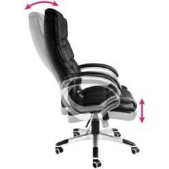 TECTAKE Fauteuil De Bureau Design Pivotant Ergonomique Dossier Rembourré Hauteur D'assise Réglable 47 Cm ? 55 Cm Noir - Noir 11 TECTAKE Fauteuil De Bureau Design Pivotant Ergonomique Dossier Rembourré Hauteur D'assise Réglable 47 Cm ? 55 Cm Noir - Noir -TECTAKE Soldes 2022 18364350 5