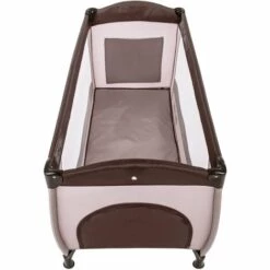 TECTAKE Lit Parapluie, Lit Bébé Pliant 126x65x80cm + 1 Sac De Rangement Panneaux Latéraux En Tissu Maillé Opaque - Petit Lit Parapluie, Parc Enfant, Lit D´appoint - Marron Café -TECTAKE Soldes 2022 18473929 3