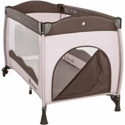 TECTAKE Lit Parapluie, Lit Bébé Pliant 126x65x80cm + 1 Sac De Rangement Panneaux Latéraux En Tissu Maillé Opaque - Petit Lit Parapluie, Parc Enfant, Lit D´appoint - Marron Café -TECTAKE Soldes 2022 18473929 4
