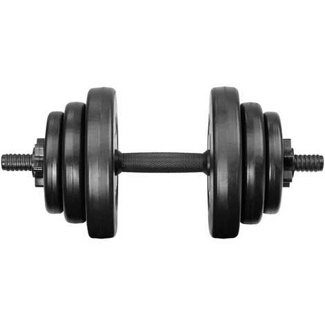 TECTAKE 1 Haltère Court Et Poids, Haltère De Musculation - Barre Court, Ensemble D´haltères, Disques - 10 Kg - Noir 7 TECTAKE 1 Haltère Court Et Poids, Haltère De Musculation - Barre Court, Ensemble D´haltères, Disques - 10 Kg - Noir – Image 5