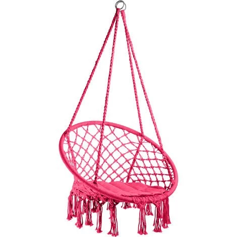 TECTAKE Fauteuil Suspendu JANE - Hamac Chaise, Hamac Suspendu, Chaise Suspendue - Rose Vif 3 TECTAKE Fauteuil Suspendu JANE - Hamac Chaise, Hamac Suspendu, Chaise Suspendue - Rose Vif